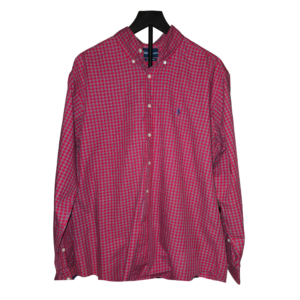 red ralph lauren dress shirt Mens Red Long Sleeve Dress Polo Shirt  Classic Fit, Convertible Cuffs,  60/40 Cotton-Poly Blend, Button-Up with Cufflink Option, Color: Red, Size:  S